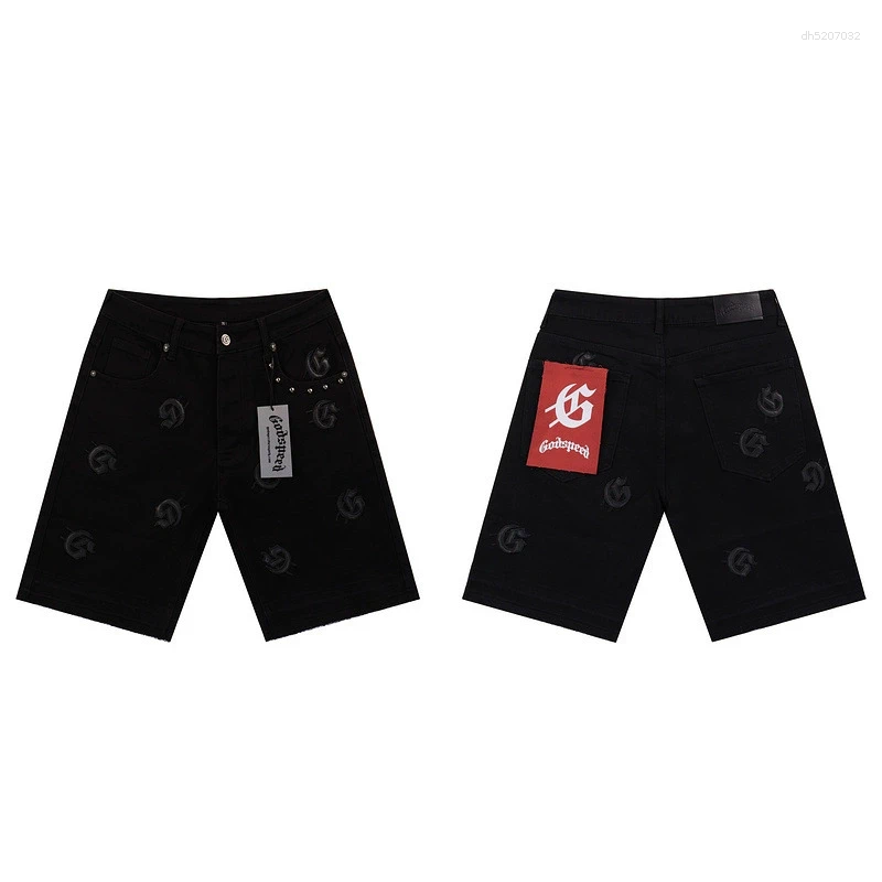 Men's Shorts High Street Godspeed Jeans Men Women Vintage Loose Casual Embroidery Logo Fashion Hip Hop Good Quality Joggers