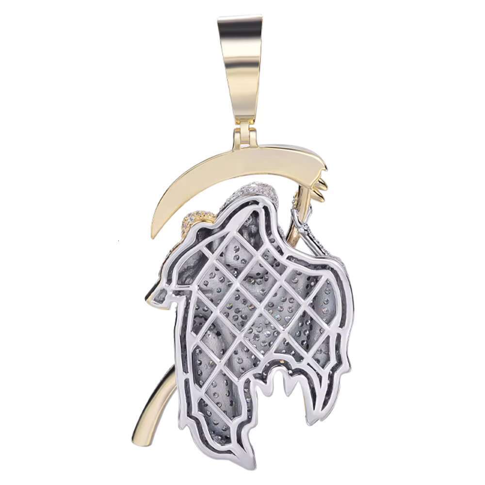 925 Italian Silver Plated Santa Muerte With Owl Pendant