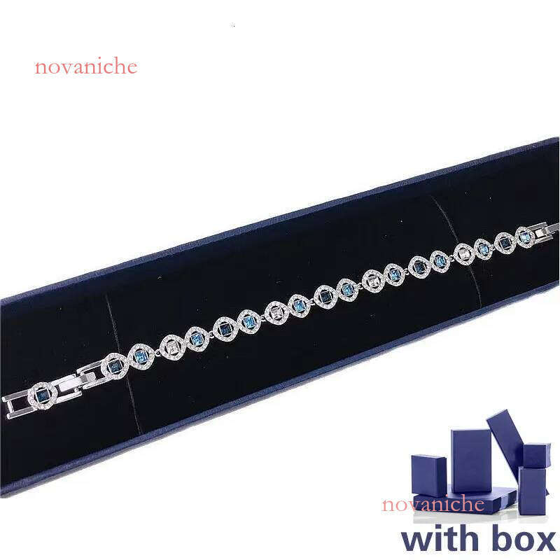 bracelets tennis bracelet women men sier plated inlaid blue sqart crystal dia designer jewelry woman valentines day gift