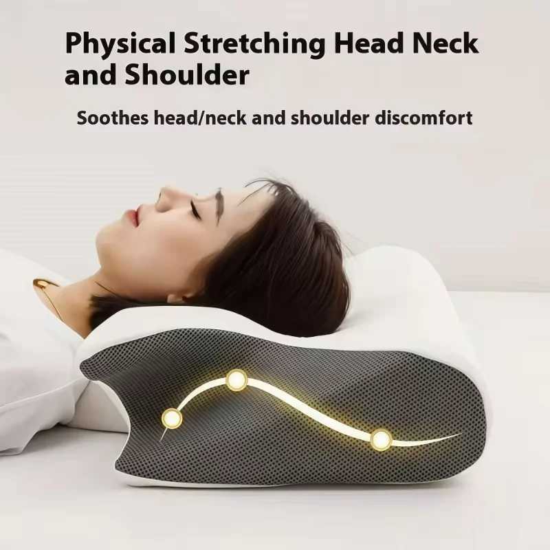 Butterfly Sleep Memory Neck Pillow Slow Rebound Comfortable Memory Foam Sleep Pillow Cervical Orthopedic Neck Massage Bed PillowW250512