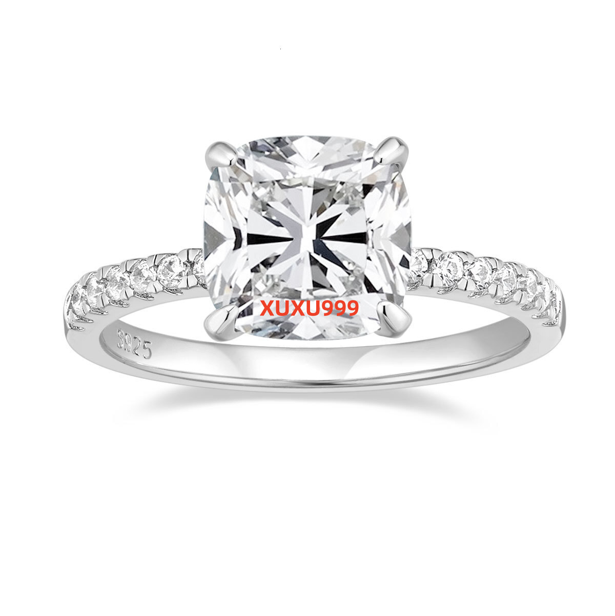 OLAN High Quality Jewelry Ring VVS Moissanite 925 Silver Rings with Certificate Women 4ct Moissanite Engagement Ring