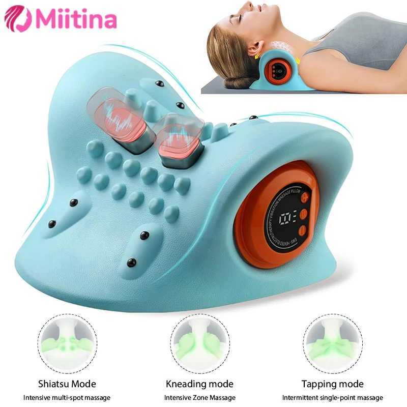 Electric Cervical Massager Neck Stretcher Pulse Vibration Massage Pillow Heated Neck Correction Traction Support Pain healthcareW250512