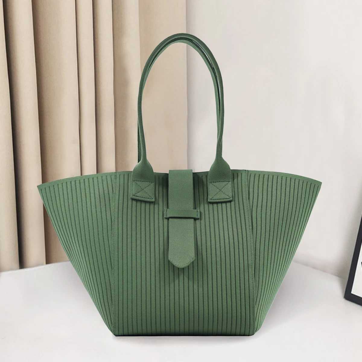 Tote Bag for Women Gray College Shoulder Bag Fashionable Green White-collar Commuting Bag Classic Black Handbag Women NewW250512