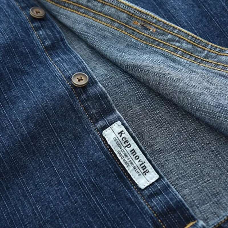 Heavy Duty Denim Shirt For Boys With Loose Fit And Long Sleeves