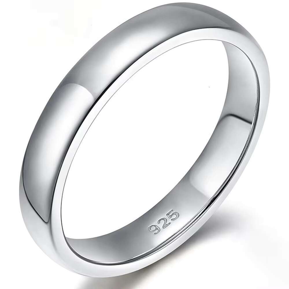 Fine Jewelry 925 Sterling Silver Rhodium Plated 2mm 4mm 6mm Smooth Band Elegant Eternity Plain Bold Minimalist Rings Women Men