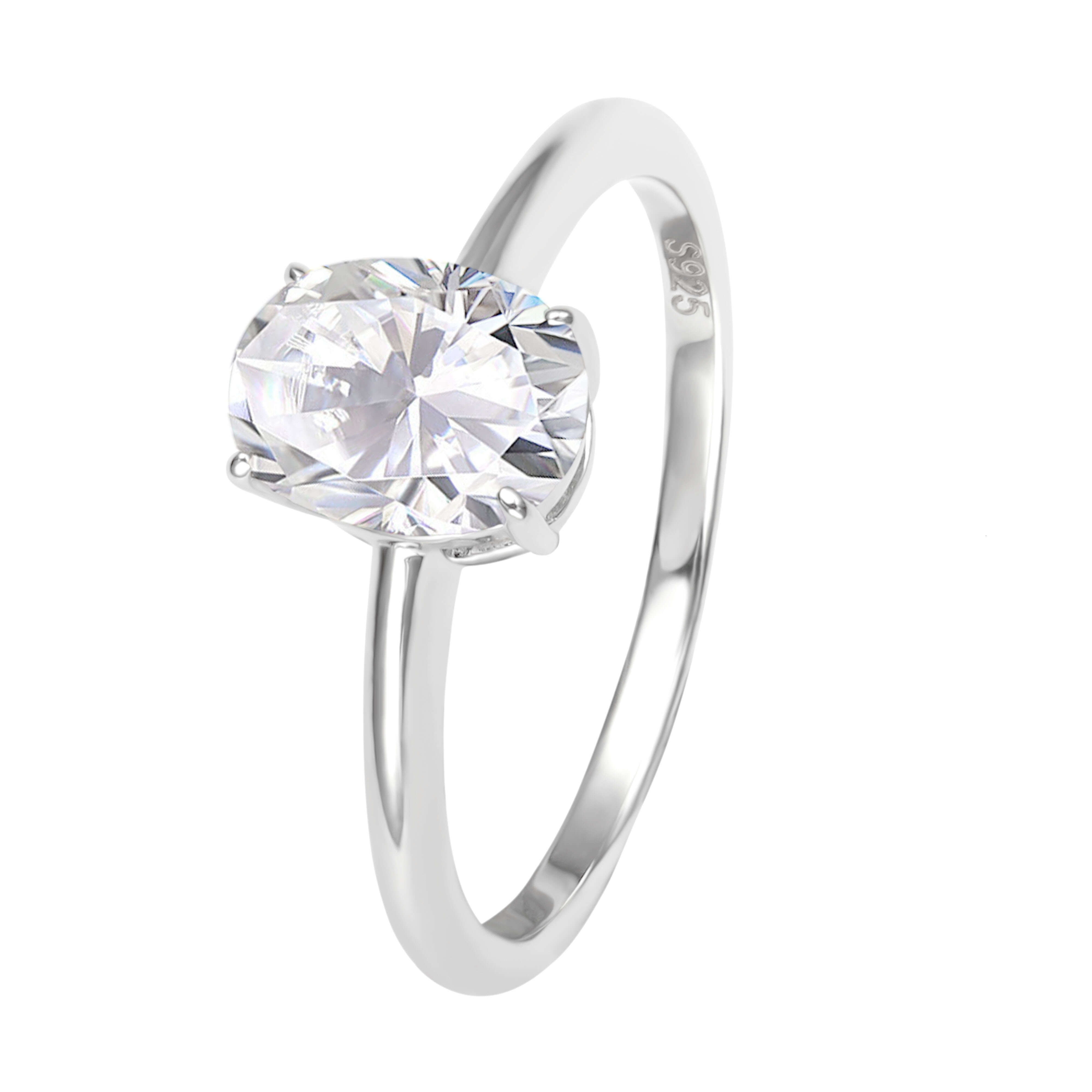 FOXI Vintage Oval Diamond Engagement Ring Unique 925 Sterling Silver Moissanite Wedding Ring Cluster Promise Ring for Women