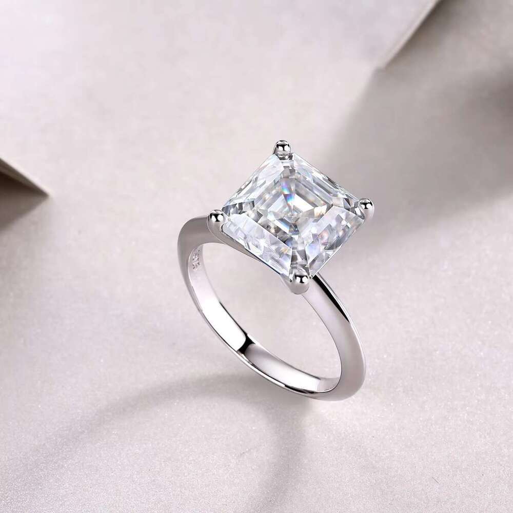 Classic sandstone cut cathedral card ring, made of pure silver, suitable for women (sizes 5-9 in the United States)