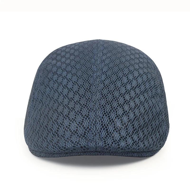 Mens Mesh Hat sboy Flat Cap Simple Plain Color Breathable Summer Hunting Driver Golf Beret 250512