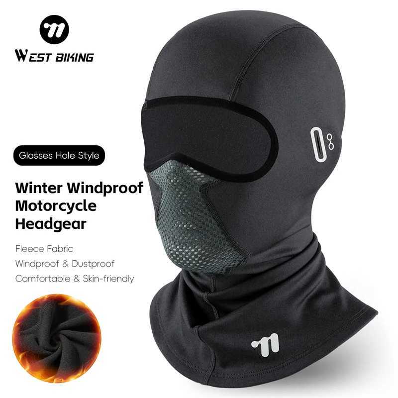 WEST BIKING Winter Balaclava Men Women Warm Fleece Bicycle Motorcycle Face Mask Cycling Skiing Helmet Liner Windproof Bike CapsW250512