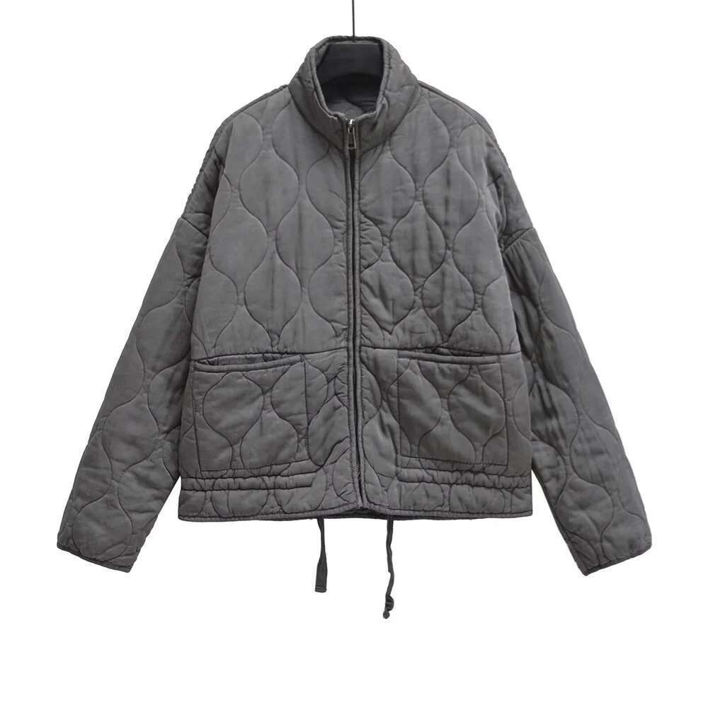 UNIZERA 2024 Autumn New Product Fashion Casual Women's Stand Up Collar Long Sleeve Loose Pocket Decoration Cotton Coat-250512