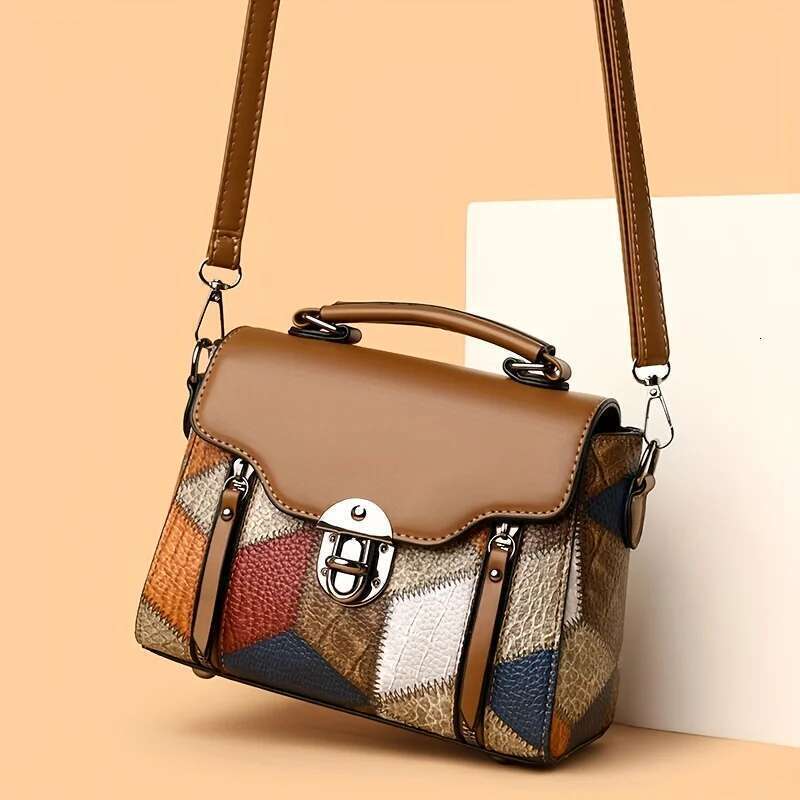 Retro Dia Pattern Handbag For Women Anti-Theft Everyday Crossbody Shoulder Bag, Secure Travel Purse, Vintage Flair Handbags