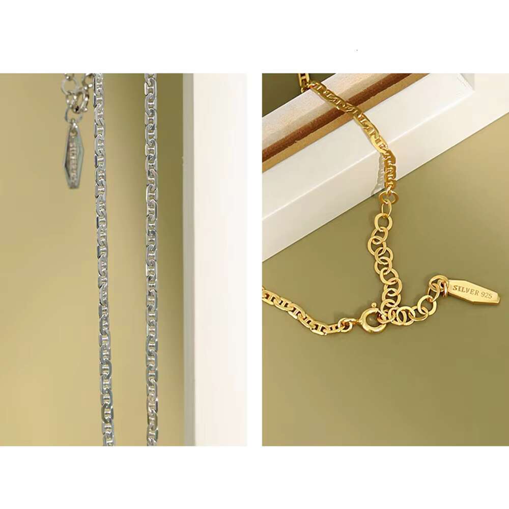 Fashion 2021 fashion pure sier filled designer jewelry statement simple chain necklace for women