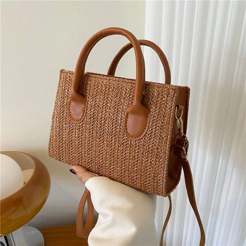 Summer Net Red Grass Crossbody New Fashion Japanese Small Fresh Flower Woven Handbag Shoulder Bag