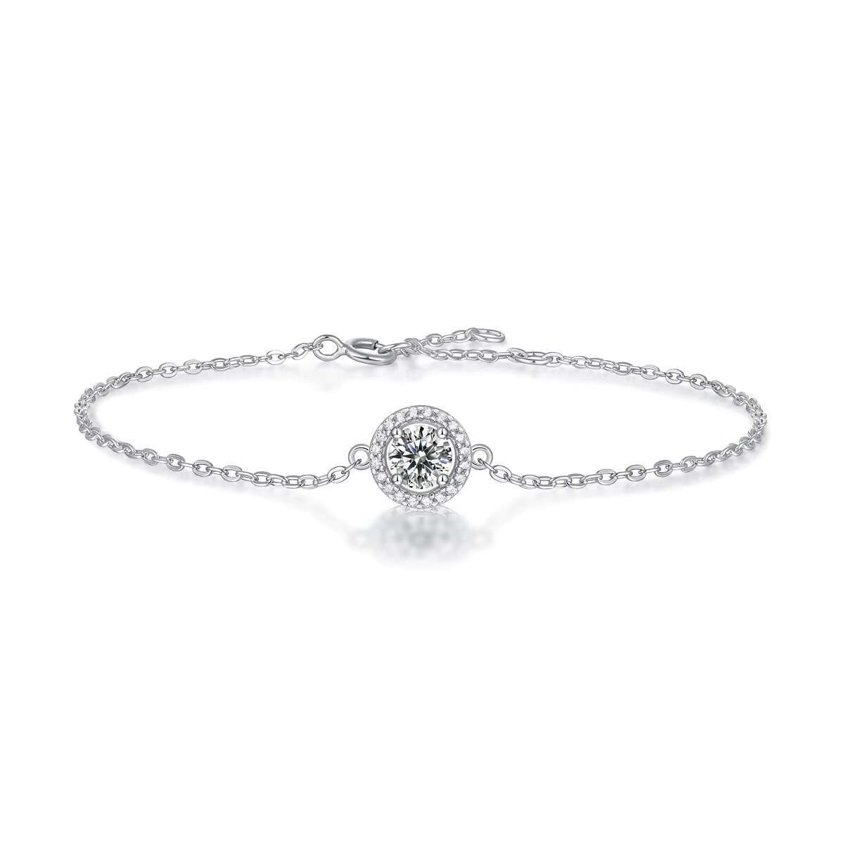 0.5 Ct High Quality Silver 925 Sterling Adjustable Bracelet Fine Jewelry Moissanite Women Bracelet Gifts 18k Gold Plated