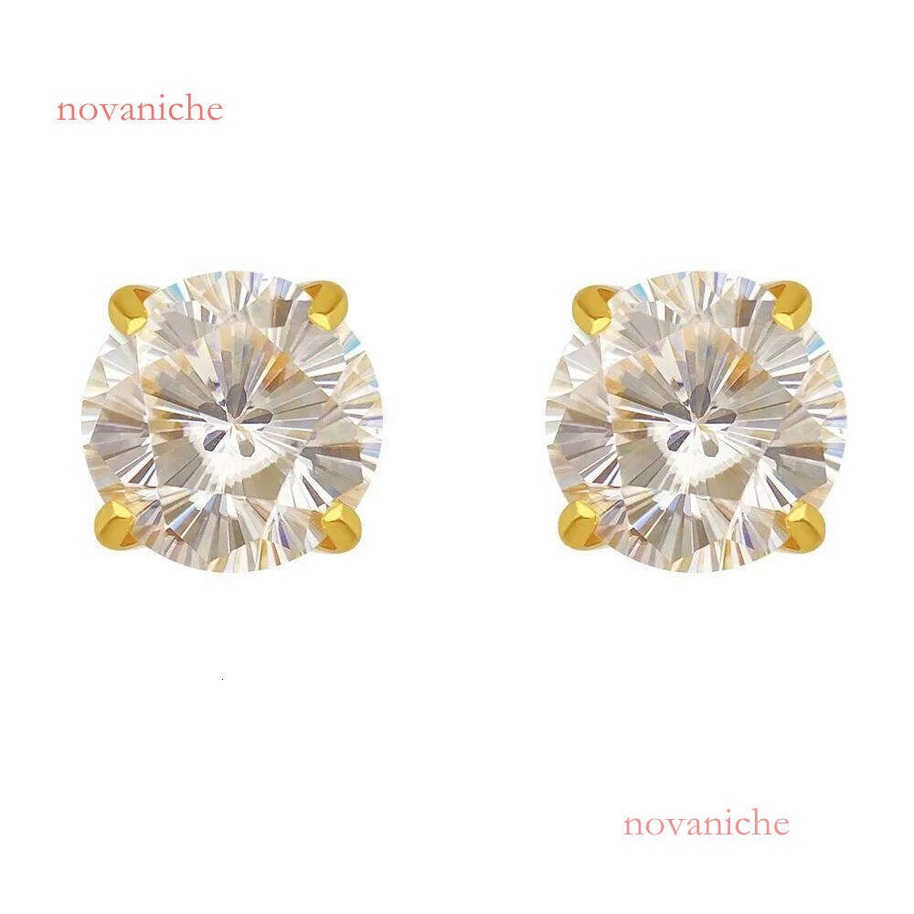 pass dia tester VVS1 D color moissanite designer for women sterling sier earrings Circular Cherry blossom cutting mens hip hop jewelry gift