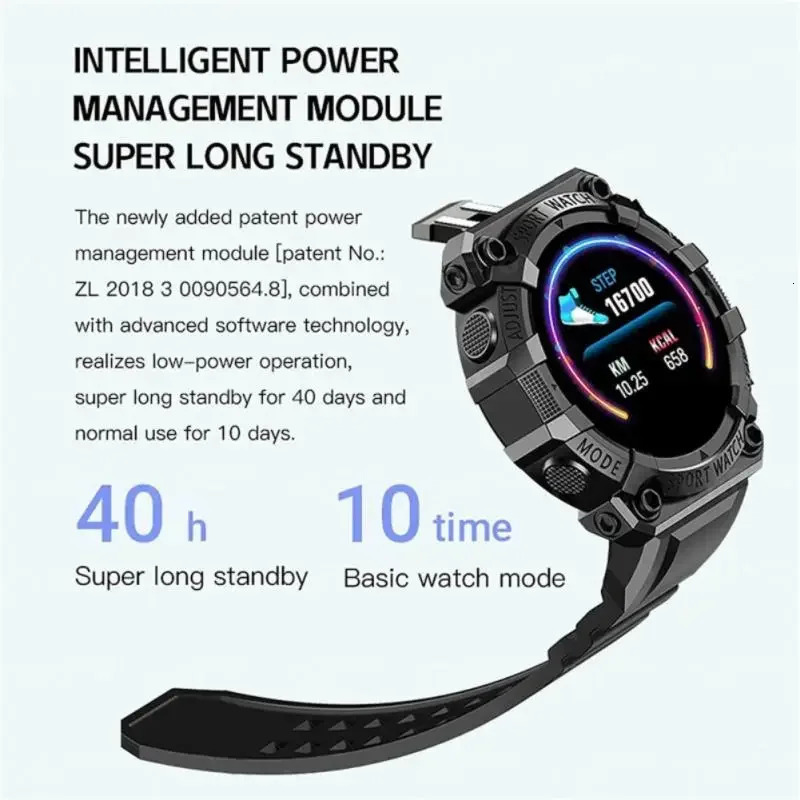 FD68S Smart Watch Round Color Screen Heart Rate Bluetooth Connection Pedometer Music Weather Outdoor Sports Bracelet 250512
