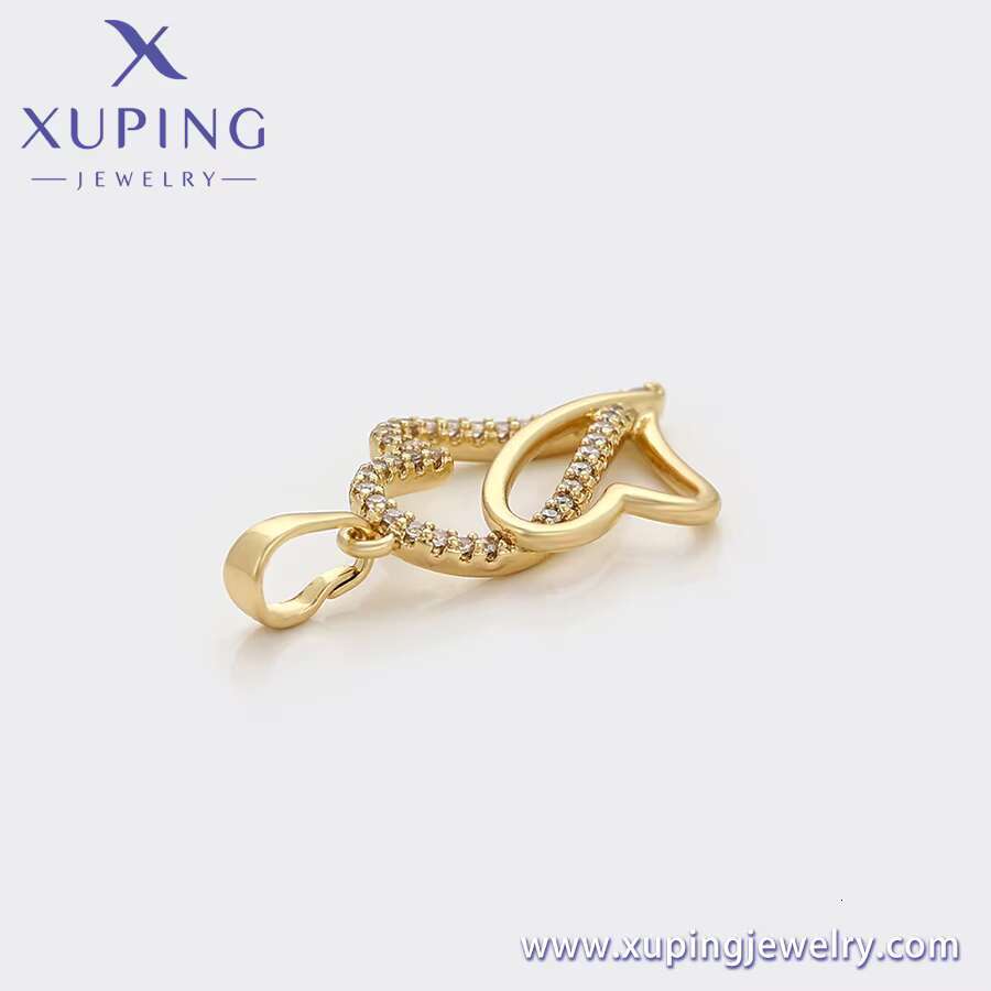 X000939713 Xuping Jewelry Fashion Stacked Zircon 14k Gold Plated Shining Female Girl Pendant