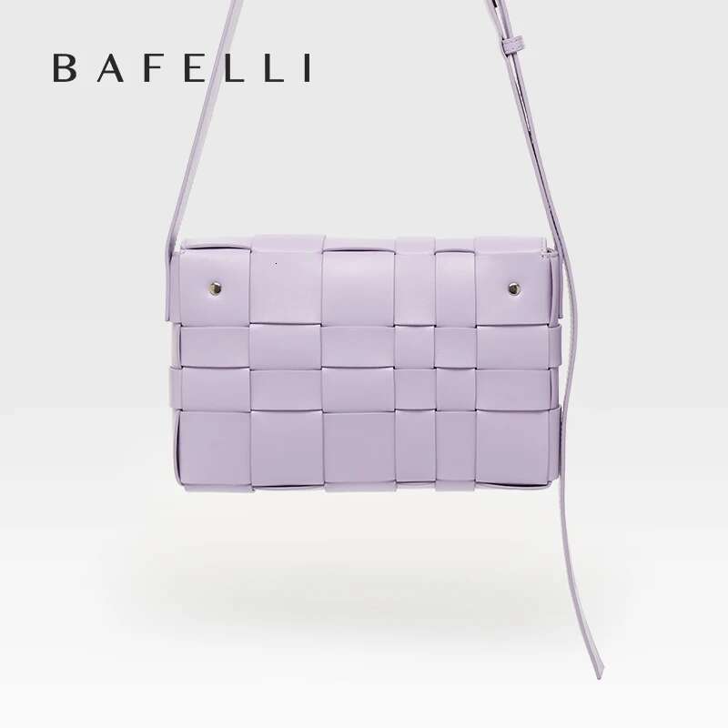 BAFELLI HANDBAG 2025 NEW WOVEN FASHION GENUINE LEATHER BOX BAG SHOULDER CROSSBODY PURSE Women's FEMALE BRAND CLASSICAL