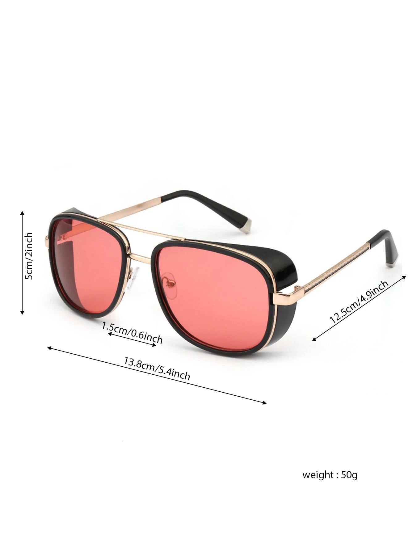 Tony Stark Sunglasses Man Woman Steampunk Sun Glasses Male Vintage Gradient Red Sunglass UV400 250512