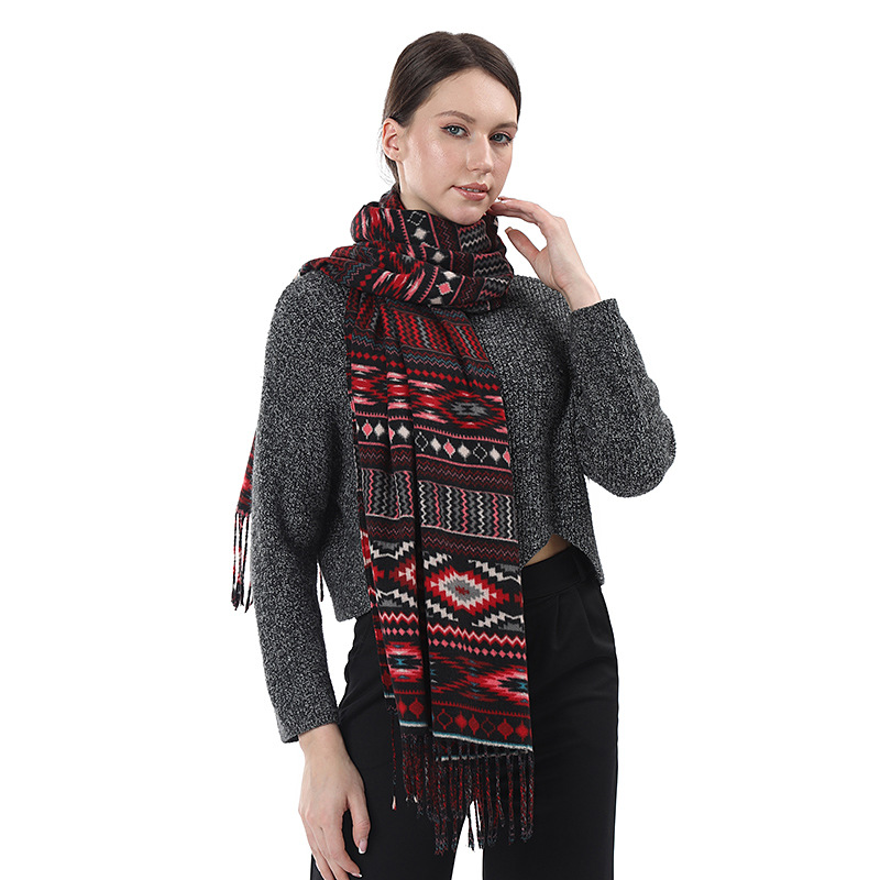 K691 2025 European and American cashmere thick warm scarf light luxury casual tassel neck comfortable fashion all-match shawl batch