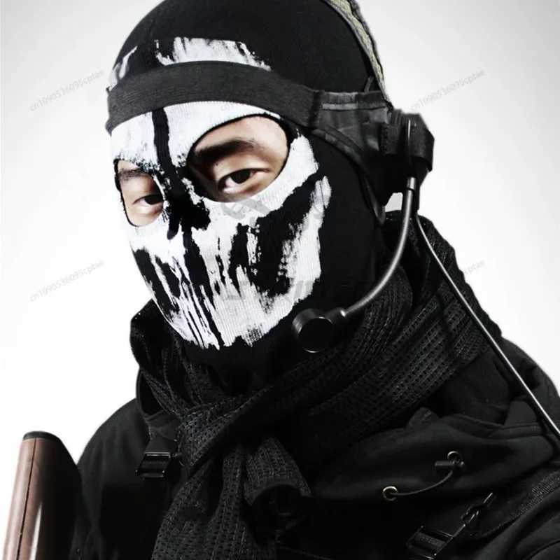 Motorcycle Balaclava Skull Print Full Face Mask Windproof Skiing Head Neck Warmer Cycling Biker Hood Men Helmet LinerW250512