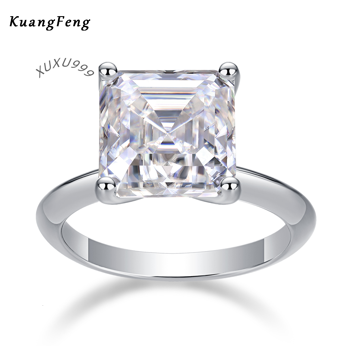 12976 Classics Design Moissanite Ring Womens 925 Sterling Silver Wedding Jewelry Party Gift Elegant Stone 925 Sterling Silver