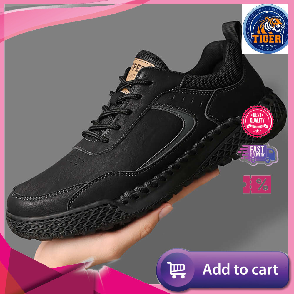 Ddmytiger S Korean Men Version Versatile Breathable Casual Shoes Non Slip Soft Soles British Fashion Trend One Foot Leather Outdoor Shoes