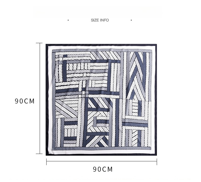 queen of the word 2 Fashionable and versatile geometric colorful twill print scarf Fashion contrast color scarf