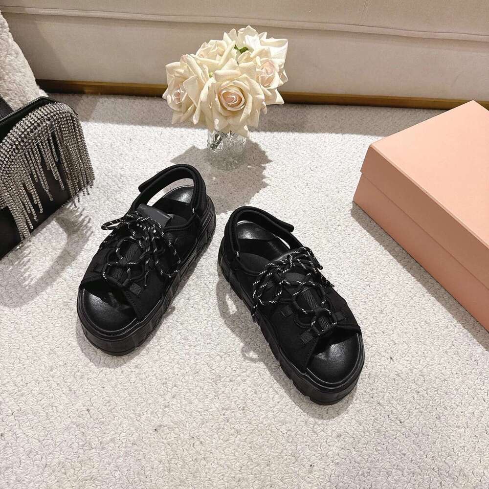Women Sandals Flat Platform Solid Colors Summer Beach Flats Hook Loop Leisure Concise Designer Shoes Zapatillas De Mujer