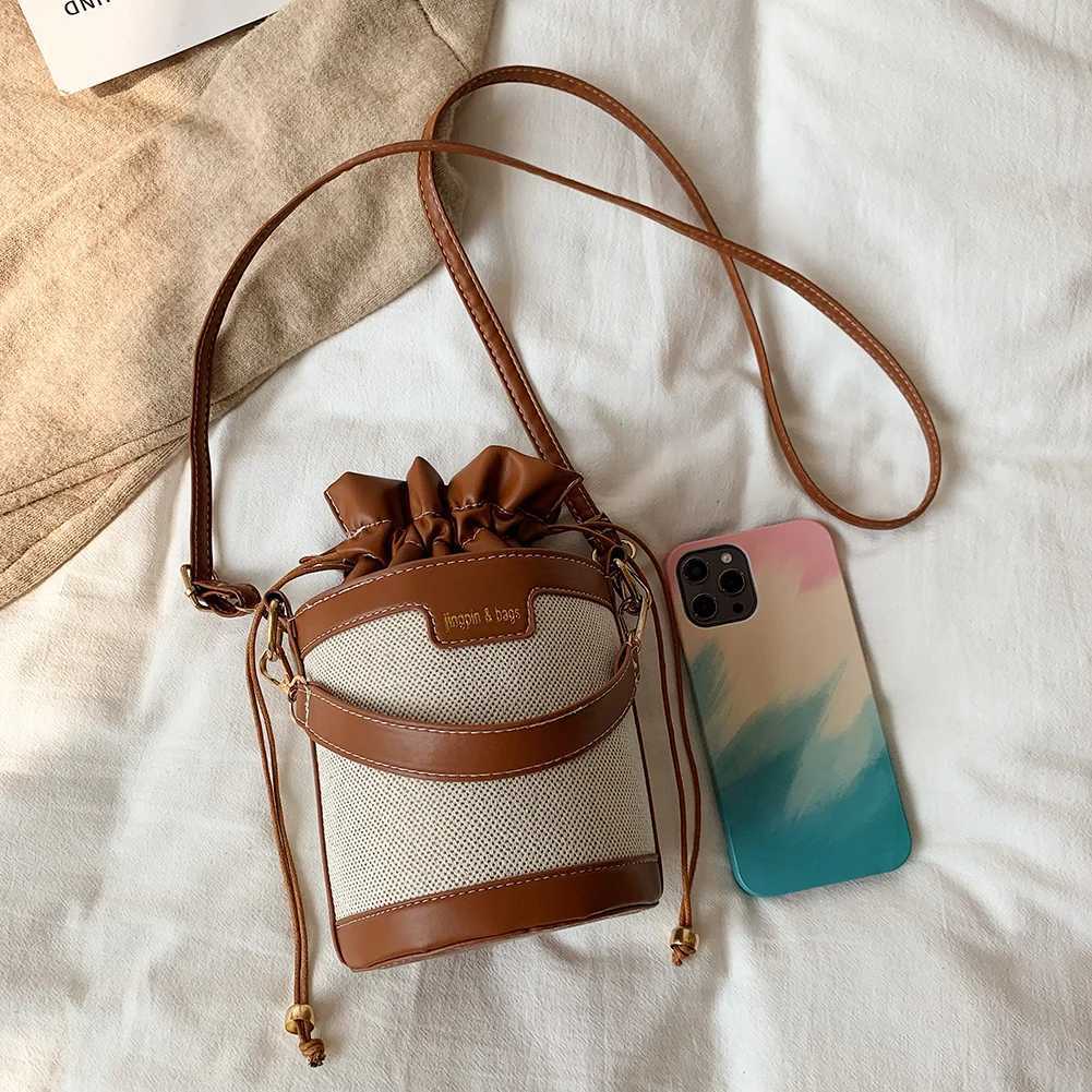 Women Shoulder Bags Cylinder PU Leather Bucket Crossbody Bag Casual Drawstring Handbags Purse for Travel Shopping Z250512