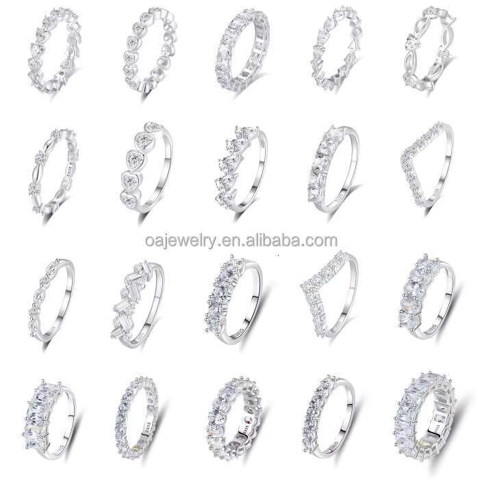 Women 925 Sterling Silver 925 Tennis Ring Dainty for Women Womens Fine Jewelry Rings Frauen Silver Schmuck DDP logistic Air
