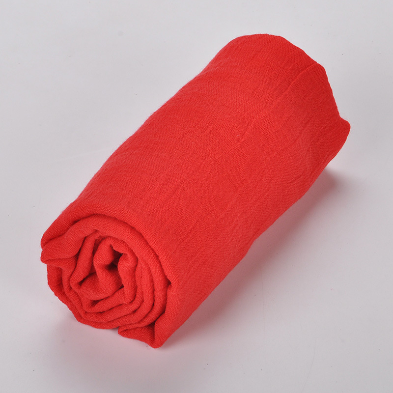 K688 Pure color imitation cotton and linen travel scarf for women Spring and summer new retro monochrome gauze scarf sunscreen long scarf shawl gift
