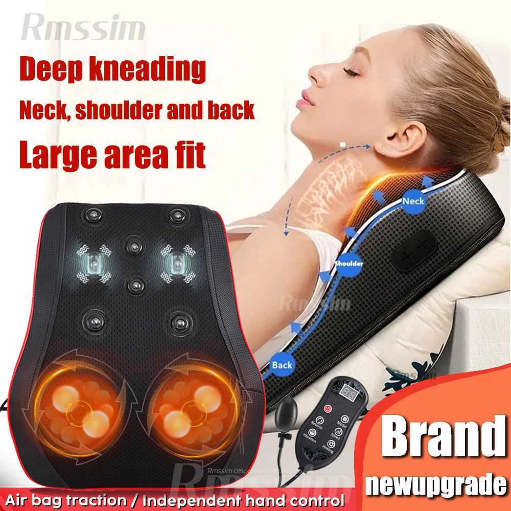 Portable Electric Shiatsu Head Neck Cervical Ttraction Body Massager Car Back Pillow with Heating Vibrating Massage DeviceW250512