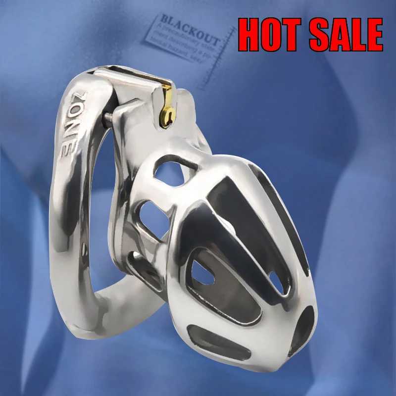 BLACKOUT 2020 New Metal Openable Ring Design Male Chastity Device Penis Ring Vent Hole Cock Cage Sex Toys W250512