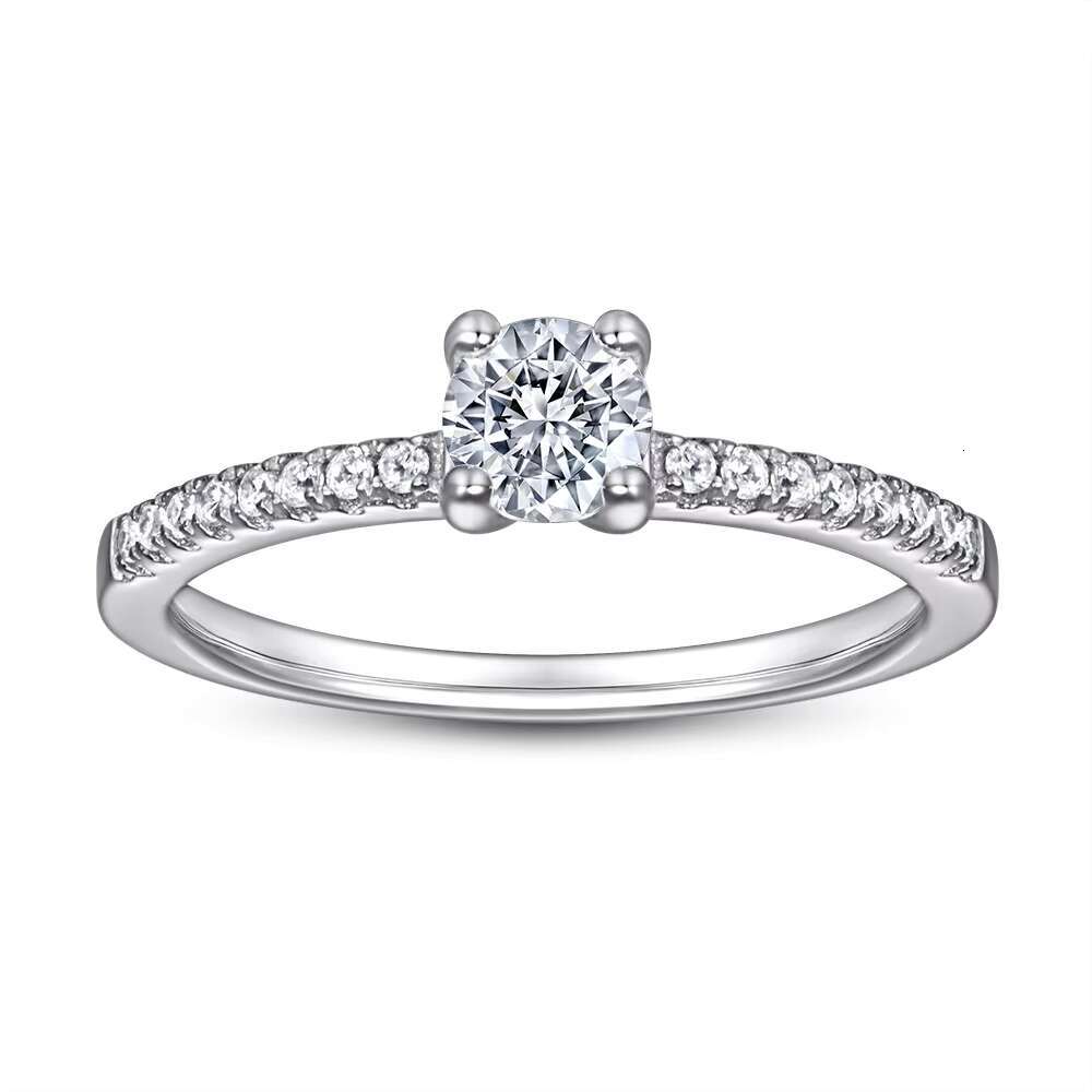 Customizable 925 Sterling Silver Engagement Ring 18K Gold Plated Classic Fashion Premium Moissanite Classic Fashion Premium