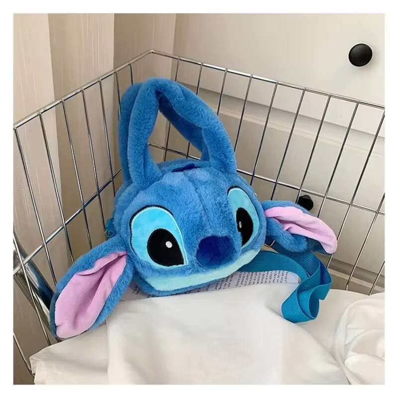 New Lilo & Kawaii Plush Messenger Girl Handbag Anime Stuffed Toys Children Cartoon Plushie Soft Bag