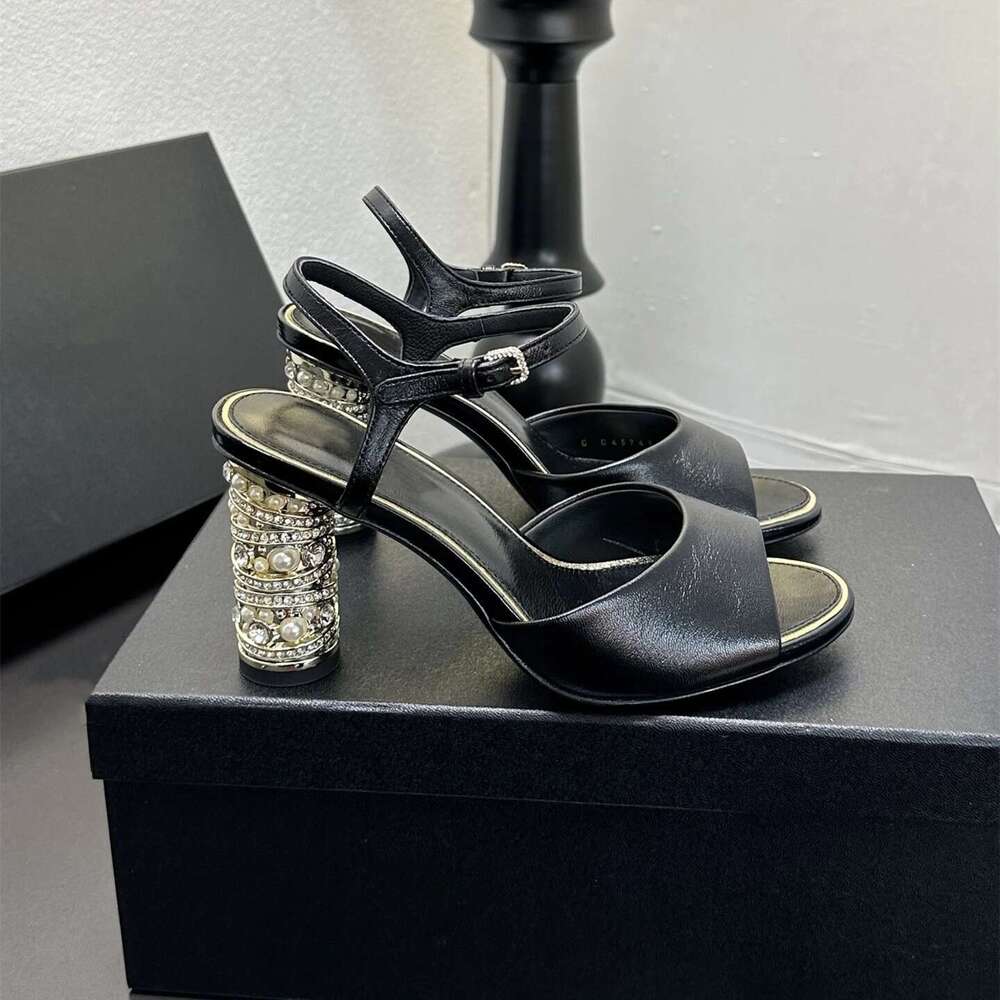 Women Size35-41 Genuine Leather Sandals Crystal Super High Heels Natural Cow Suede Pump Designer Shoes Zapatillas De Mujer