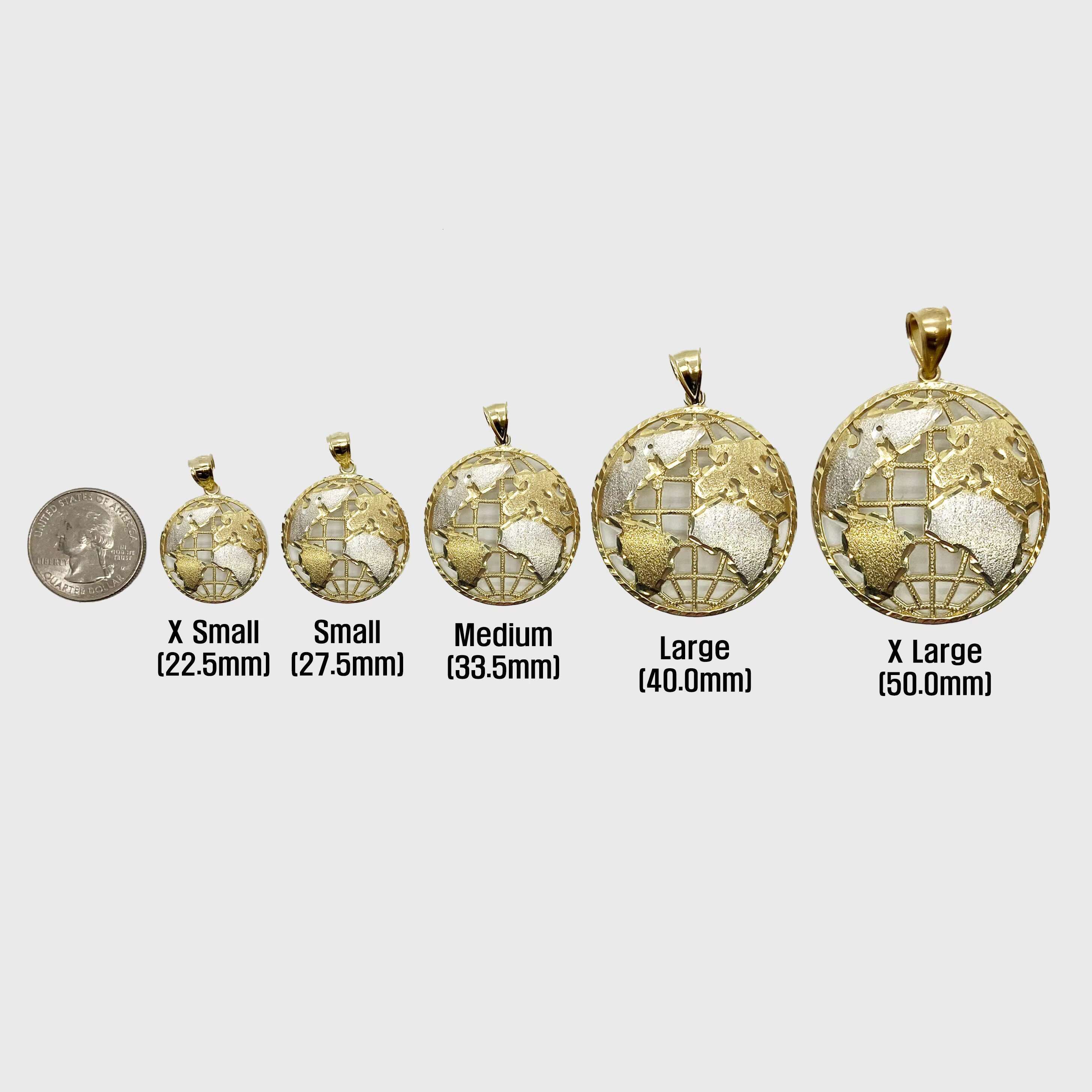 14k Gold Plated World Globe Earth Round Circle Pendant Necklace for Boy Men / Classic Map Charm Gift Global Jewelry