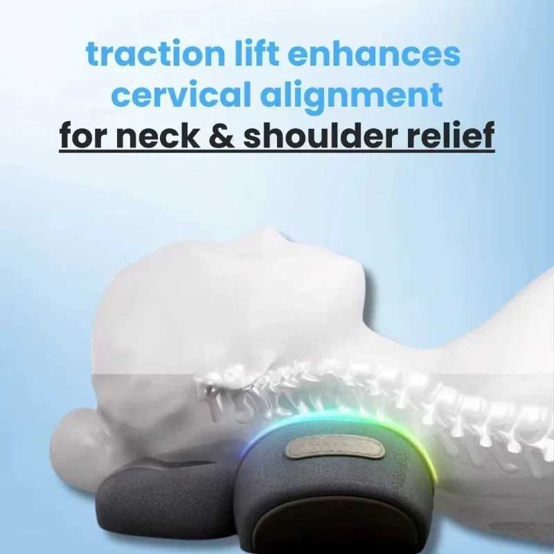 COSSEAL-3-in-1 Neck Massager Cervical Pillow Hot Compress Vibration Massage Neck Traction Relax Pillow Spine Support MassagerW250512