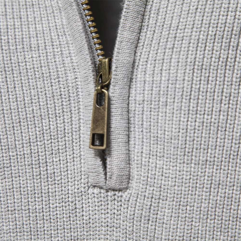 2023 New Autumn Cotton Zipper Cardigans For Fashion Casual Social Sweaters High Collar Warm Winter Knitted Sweater Men-250512