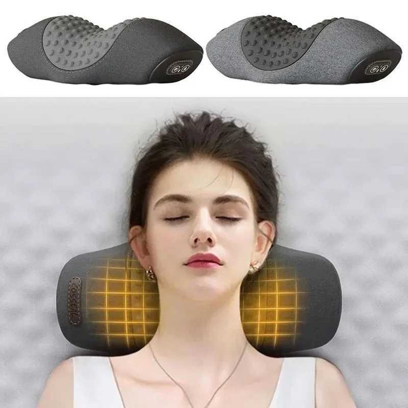 Electric Massager Cervical Pillow Hot Compress Vibration Massage Neck Traction Relax Sleeping Memory Foam Pillow Spine SupportW250512