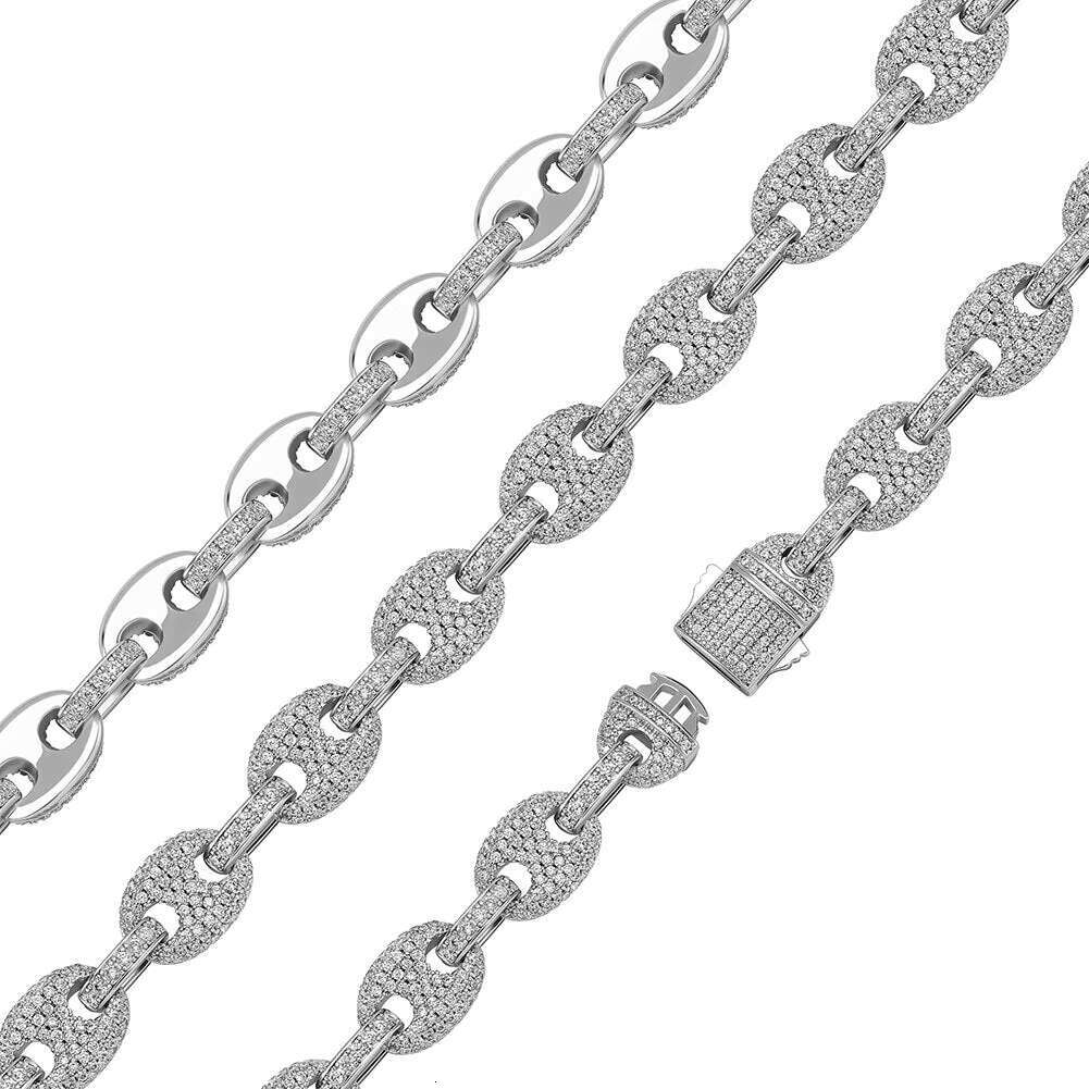 Luxury Hip Hop VVS Moissanite Diamond Bracelet 925 Sterling Silver Cuban Chain for Women and Men Fine Charm Bracelet