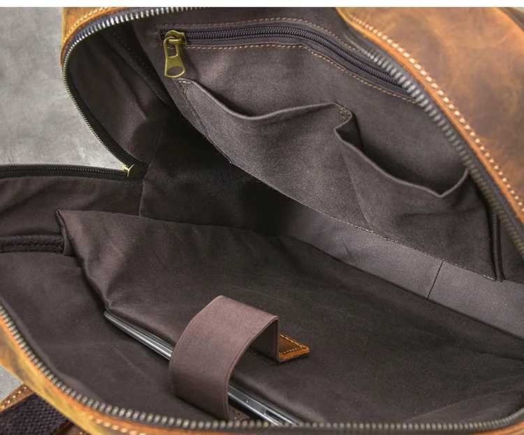 Vintage Crazy Horse Genuine Leather Backpack Men Bagpack Cowhide Hiking Backpack 17laptop Bag Male Travel Rucksack Large M815 Z250512