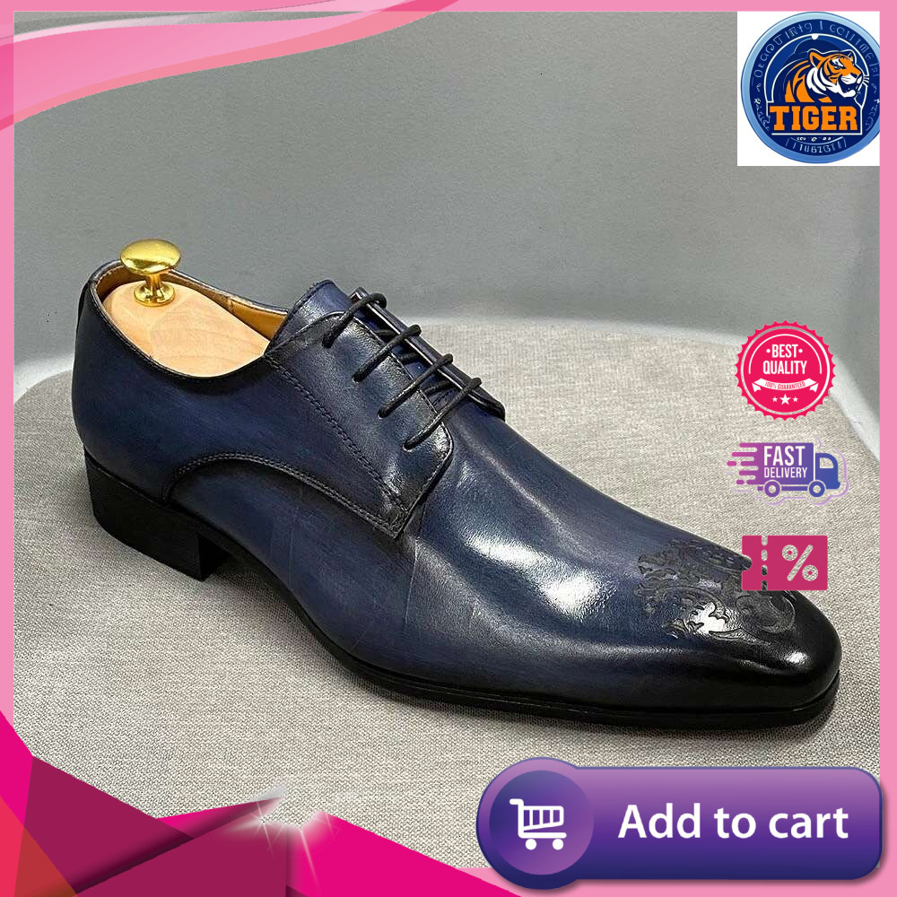Ddmytiger Business Men S Casual Formal Derby Fashionable Carved Pointed Leather Shoes Outdoor Shoes