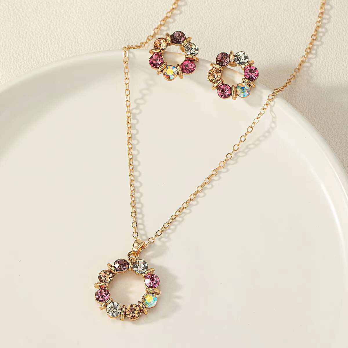 Fashion Zircon Dia Gold Plated Women Necklace for Lady