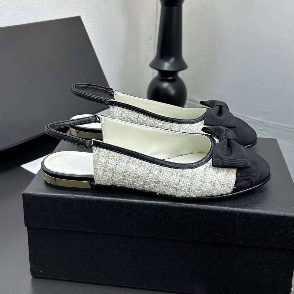 New Women Size34-41 Genuine Leather Sandals Low Heels Butterfly Knot Round Toe Roman Designer Shoes Zapatillas De Mujer