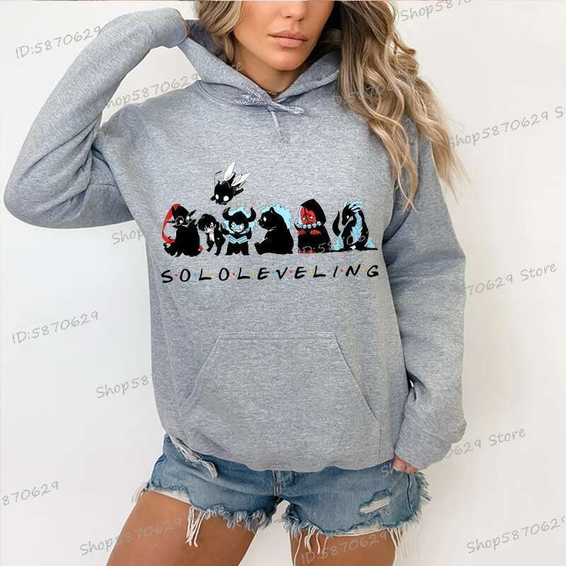 Solo Leveling Pullover For Men Women Anime Fans Gift Cartoon Classic Sweatshirt Sung Jinwoo Haruku Hoodie Female/Male Designer