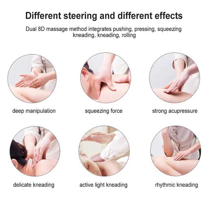 Back Neck Massager Infrared Heating Electric Shoulder Foot Massage Pillow Deep Tissue Kneading For Waist Legs Shoulder Women MenW250512