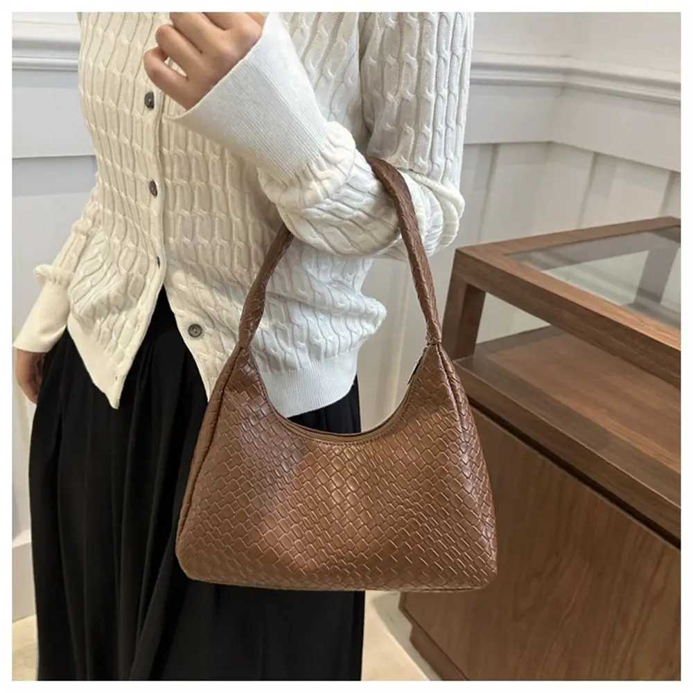 New French Style Tote Bag for Women PU Leather Single Shoulder Underarm Bag Luxury Designer Handbag Travel Expanding FoldersW250512