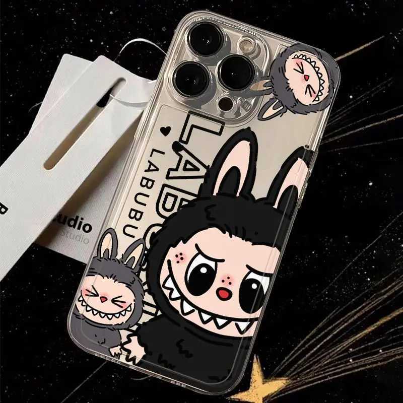 Cartoon Labubu Phone Case For iPhone 16 15 14 13 12 11 Pro Max XR X XS 13 12 Mini Soft Clear Cover Y250512